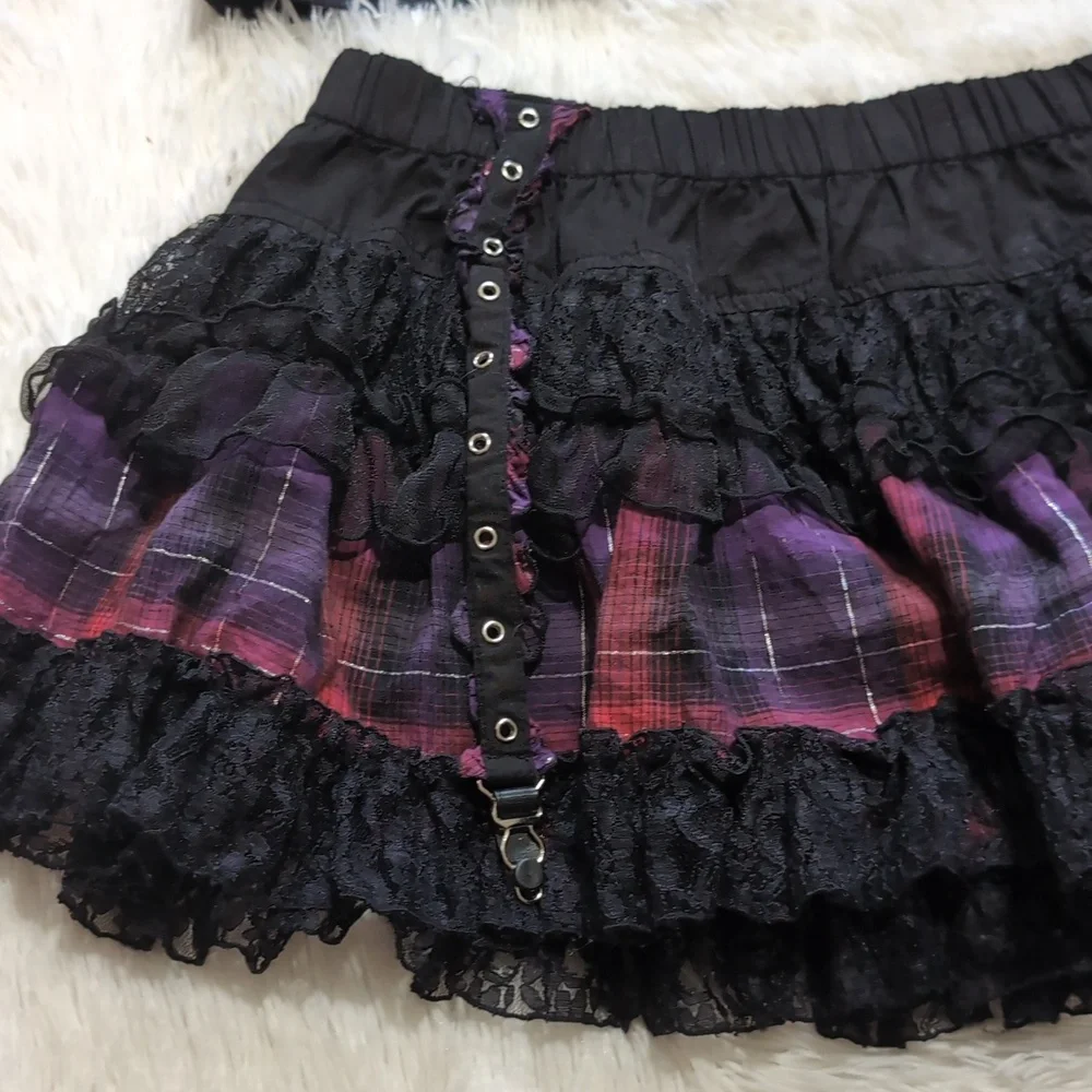 Y2K Vintage Tripp NYC 2 Piece Lace Up Corset & Garter Skirt Set XL/XXL